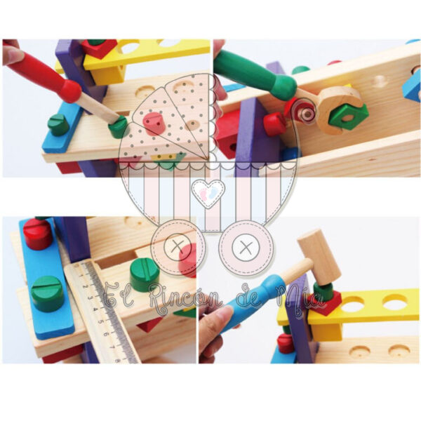 Tablero de herramienta de madera Montessori - Imagen 3
