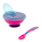 Plato Bowl con separación ventosa con cuchara y tapa