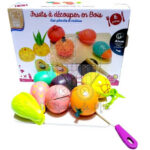 Set Juego Cortar Frutas de Madera con Velcro