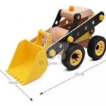 Camión excavadora de madera para armar