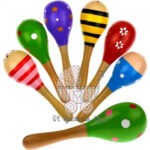 Maraca cascabel de madera