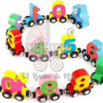 Tren numérico magnético de madera